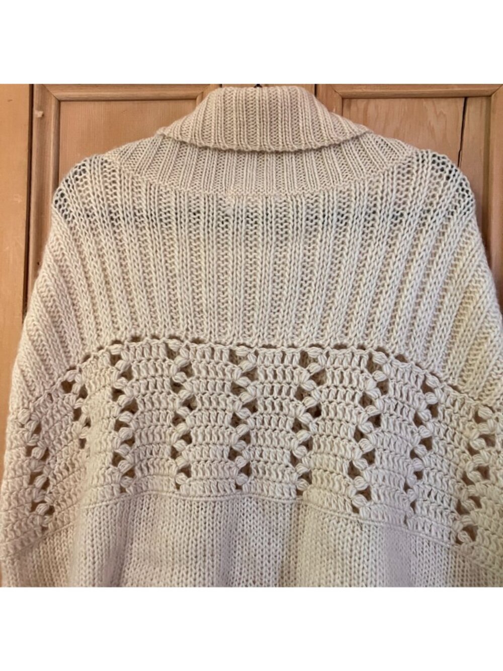 Anthropologie Womens Sleeping On Snow Wool Poncho Sweater Small OS Beige SP EXC - Picture 11 of 12
